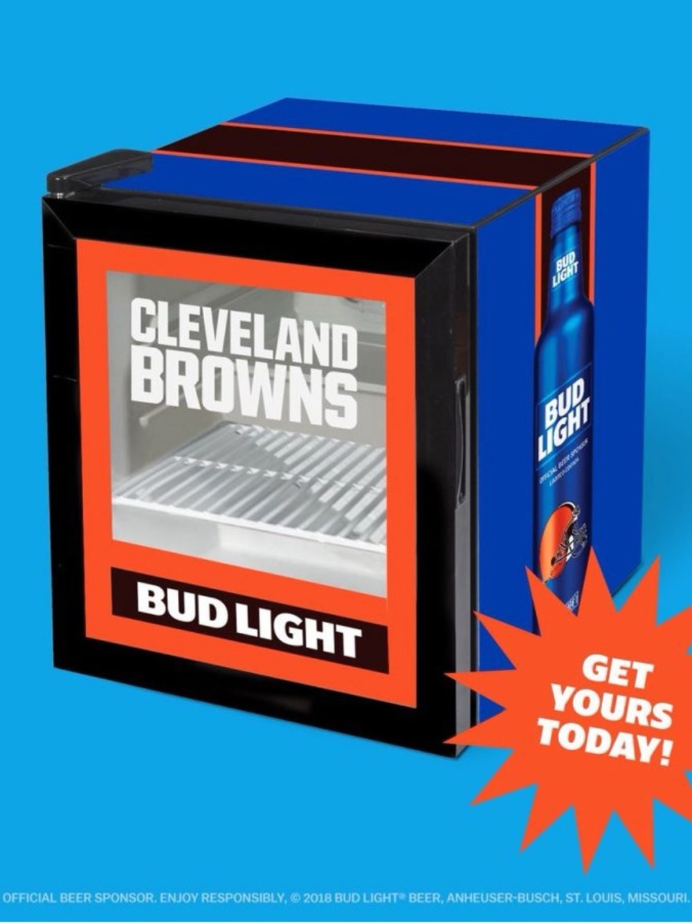 Bud Light x Cleveland Browns Mini “Victory” Fridge - Limited Edition
